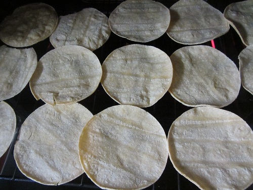 Baking Tortillas for Stacked Enchilada Recipe