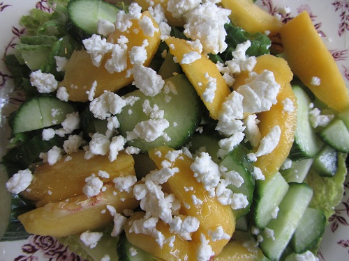 Real food peach feta salad Real food peach feta salad