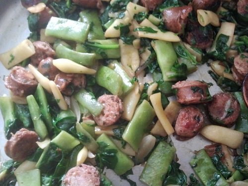 Sausage, Kale and Romano Bean Stir Fry Recipe by Healthy Diet Habits