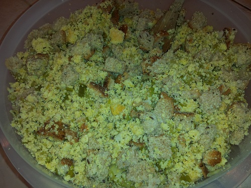 Cornbread Dressing mixed