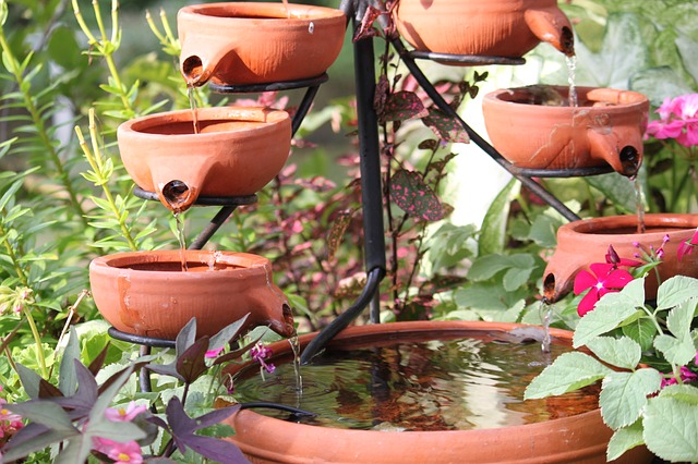 Sitting near running water from a fountain can provide stress relief!