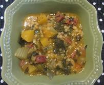 Acorn Squash Soup with Sausage and Kale Recipe