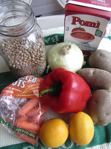 Ingredients for Lentil Cabbage Stew Recipe by Healthy Diet Habits