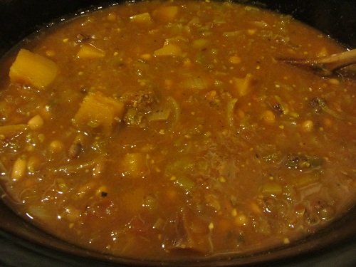 Crockpot Chili and Seasonal Vegetables