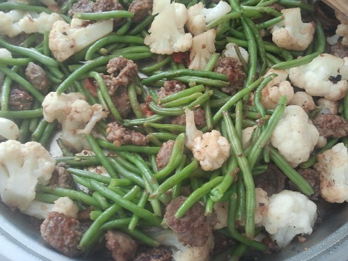 Sausage, Green Bean, cauliflower Stir Fry Recipe by Healthy Diet Habits