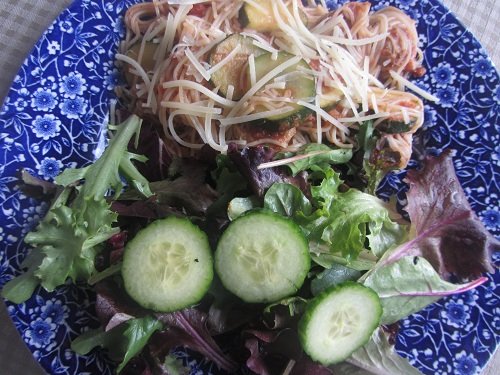 Healthy Spaghetti and Salad